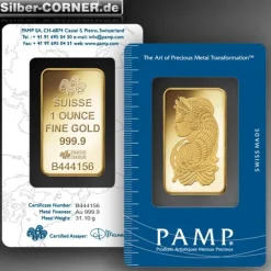1 Oz Goldbarren Pamp Fortuna