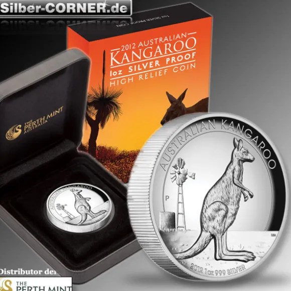 1 Oz High Relief Kangaroo 2012 + Box + CoA*