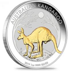 1 Oz Silber Gilded Känguru 2019 *