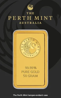 Perth Mint 50 Gramm Goldbarren - Känguru -