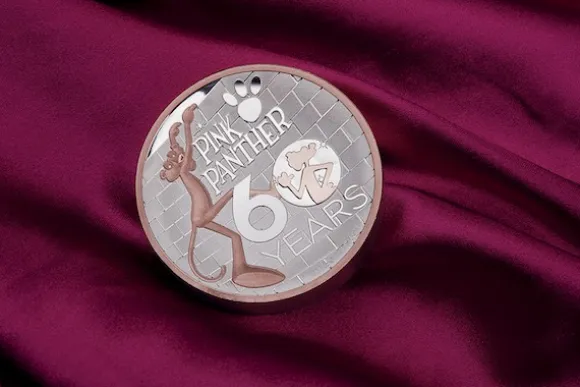 Pink Panther 60th Anniv. 5 Oz Silber Proof High Relief 2024 +Box +COA*