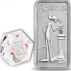 Pink Panther - 1 Unze Platin - mit Diamanten + Box*