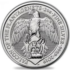 Queens Beasts - Falcon of Plantagenets - 2 Unzen Silber 2019*