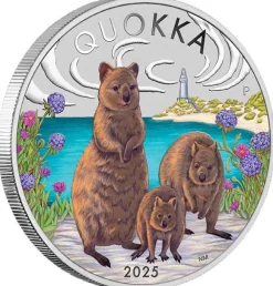 Quokka 1 Unze Silber farbig 2025 +Box +COA