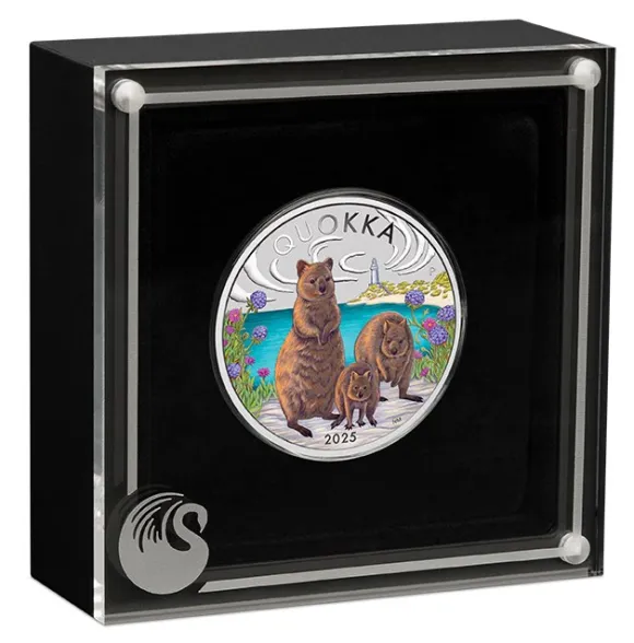 Quokka 1 Unze Silber farbig 2025 +Box +COA