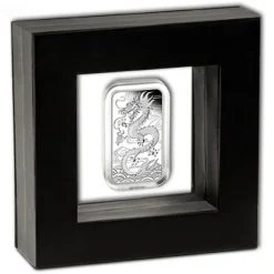 Rectangular Drache 1 Oz Silber Proof 2018 +Box +COA*
