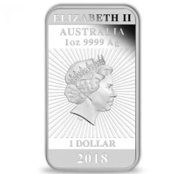 Rectangular Drache 1 Oz Silber Proof 2018 +Box +COA*