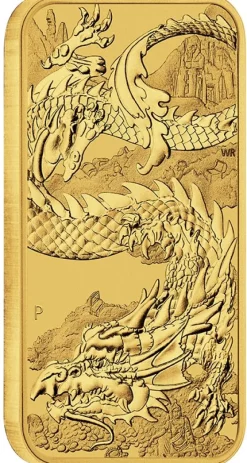 Rectangular Drache 1 Unze Gold 2023