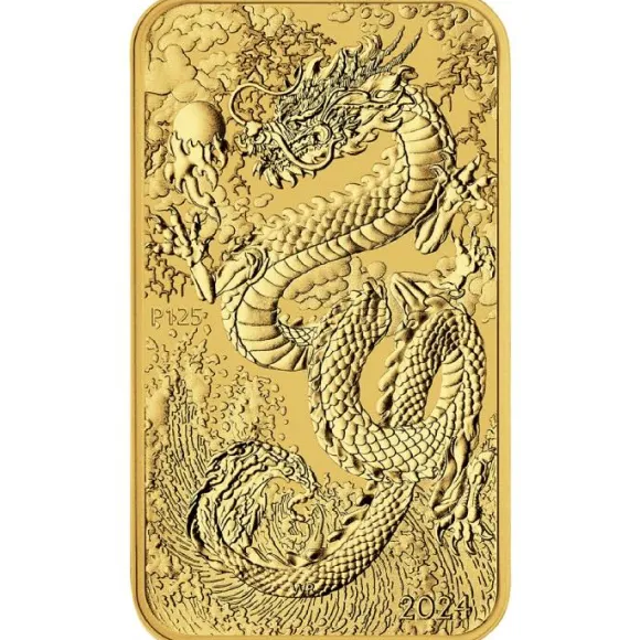 Rectangular Drache 1 Unze Gold 2024