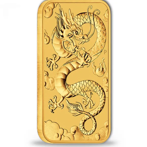 Rectangular Drache 1 Unze Gold 2019