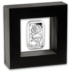 Rectangular Drache 1 Unze Silber Proof 2019 +Box +COA*
