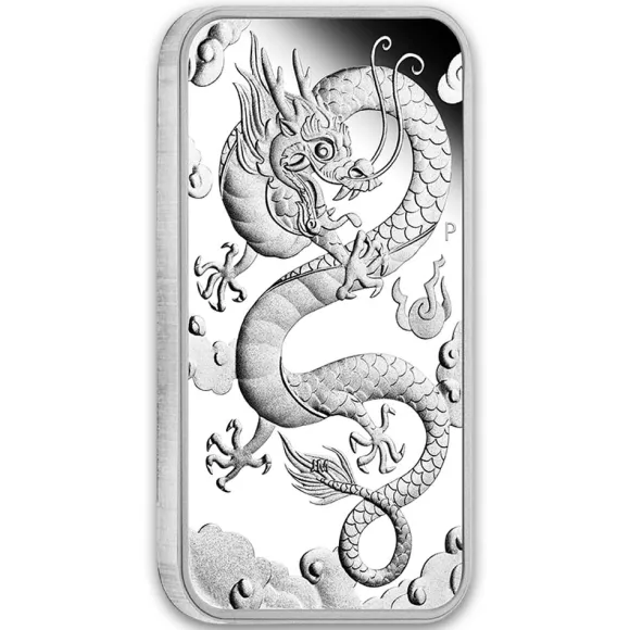 Rectangular Drache 1 Unze Silber Proof 2019 +Box +COA*