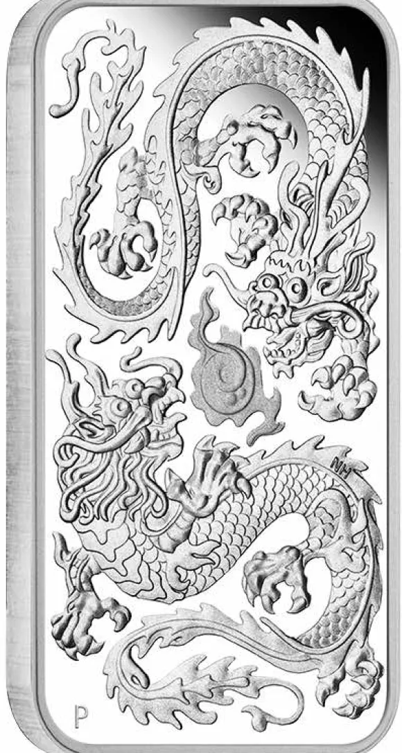 Rectangular Drache 1 Unze Silber Proof 2020 *