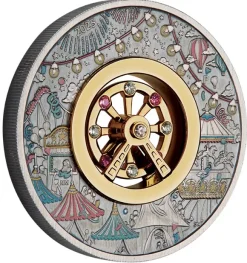 Riesenrad 2 Unzen Silbermünze Antik Swarovski 2025