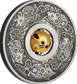 Rotating Maus 1 Oz Silber Antik 2020 + Box +COA*