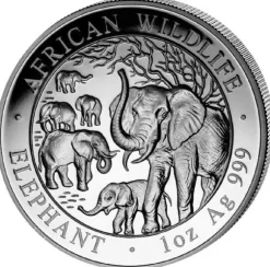 Somalia Elefant 1 Unze Silber 2008*