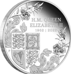The Queen - Platinum Jubilee - 1 Oz Silber Proof +Box +COA*