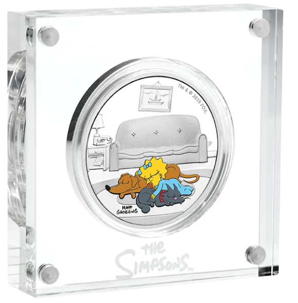 The Simpsons - Maggie -1 Oz Proof farbig 2019 + Box + COA*