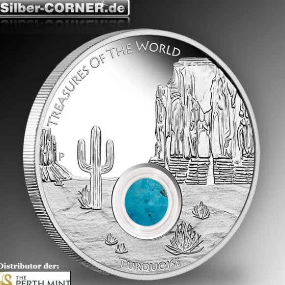 Treasures of the World - Turquoise - 1 Oz Silber Proof
