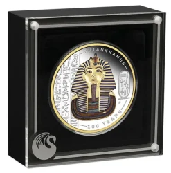 Tutankhamun 2 Oz Silber Proof gilded +Box +COA*