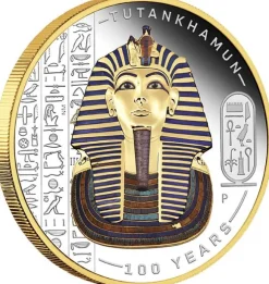 Tutankhamun 2 Oz Silber Proof gilded +Box +COA*