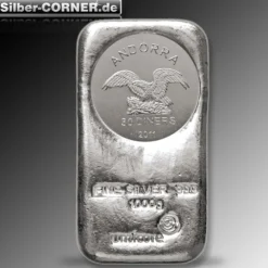 Umicore 1 Kg Silber Münzbarren Andorra 30 Diners*