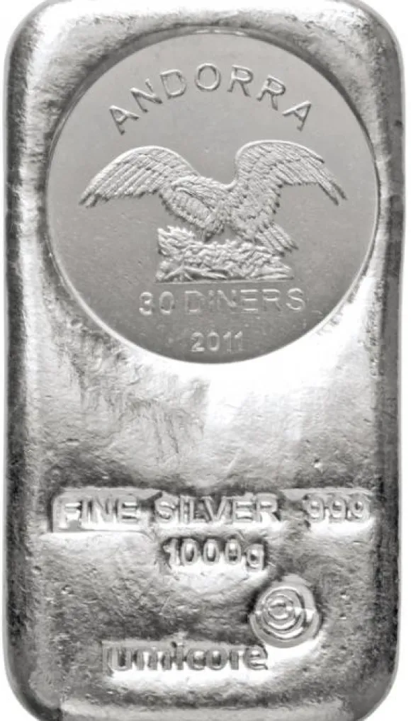 Umicore 1 Kg Silber Münzbarren Andorra 30 Diners*