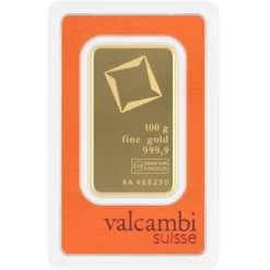 Valcambi 100 Gramm Goldbarren geprägt
