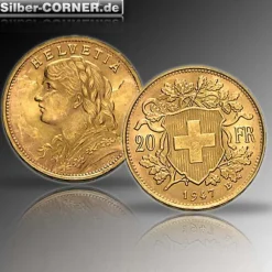 Vreneli Goldmünze - 20 Schweizer Franken