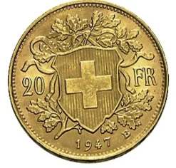 Vreneli Goldmünze - 20 Schweizer Franken