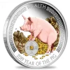 Wealth & Wisdom Schwein 2019 2 x 1 Oz Silber Proof *