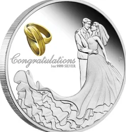 Wedding / Hochzeit 1 Unze Silber Proof + Geschenkbox 2022*