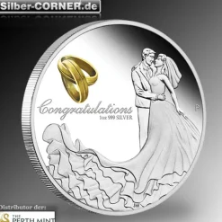 2015 Wedding 1 Oz Silber Proof Coin *