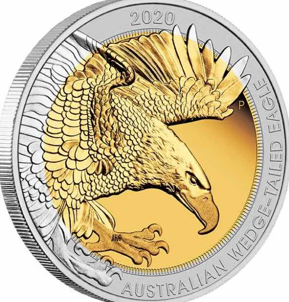Wedge Tailed Eagle 1,5 Oz Bi-Metal Proof 2020 +Box +COA