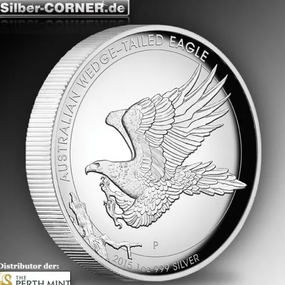 Wedge Tailed Eagle 1 Oz Silber High Relief 2015 + Box*