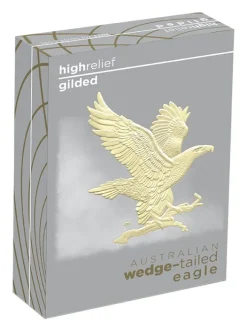 Wedge Tailed Eagle 2 Oz Silber High Relief Gilded 2023 + Box + COA*