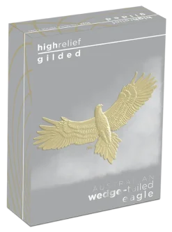 Wedge Tailed Eagle 1 Unze Silber High Relief gilded 2024 +Box +COA*
