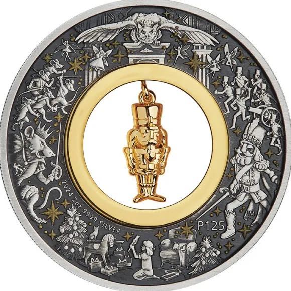 Weihnachten Nussknacker 2 Unzen Silber Antik 2024*