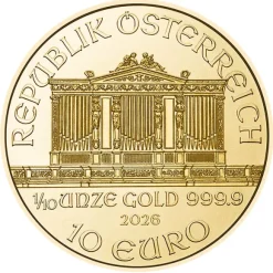 Wiener Philharmoniker 1/10 Unze Gold 2026
