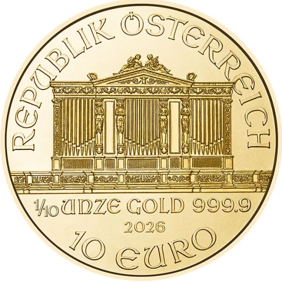 Wiener Philharmoniker 1/10 Unze Gold 2026