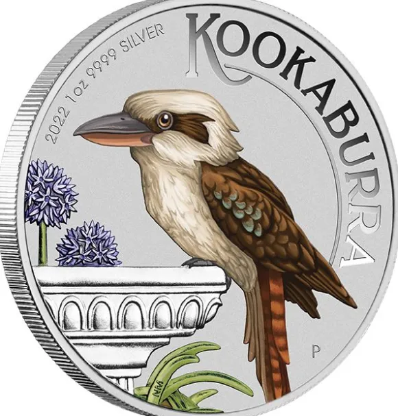 World Money Fair - Kookaburra 1 Unze Silber farbig 2022 +Box +COA*