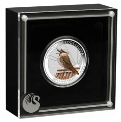 World Money Fair Kookaburra 1 Unze Silber farbig 2020 +Box +COA*