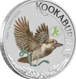 World Money Fair - Kookaburra 1 Unze Silber farbig 2024 im Blister*