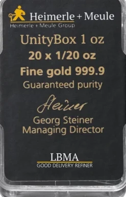 20 x 1/20 Oz Gold Unity Box Heimerle + Meule-Copy