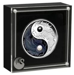 Yin and Yang - Koi Fish - 5 Oz Silber Pearls Proof 2024 +Box +COA*